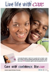 Female condom poster in Cameroon